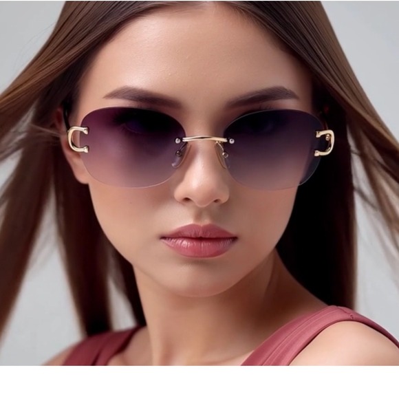 Chick Rimless Sunglasses For Women Sleek Modern Rimless Vintage UV400 Protection - Picture 8 of 10